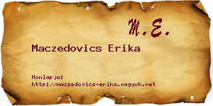 Maczedovics Erika névjegykártya