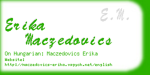 erika maczedovics business card